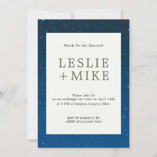 Nighttime Stars Bordered Wedding Invitation