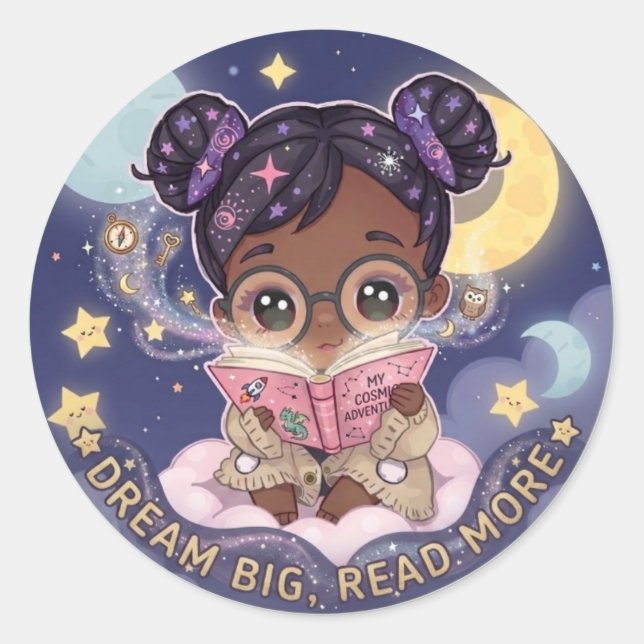 Nighttime Story Classic Round Sticker (Front)
