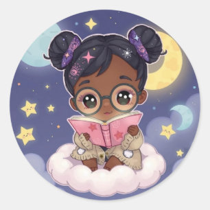 Nighttime Story Classic Round Sticker