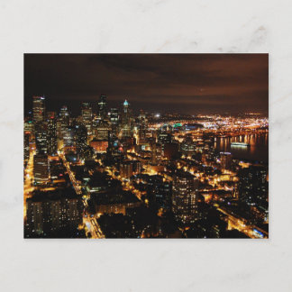 Nightview of Seattle Postcard