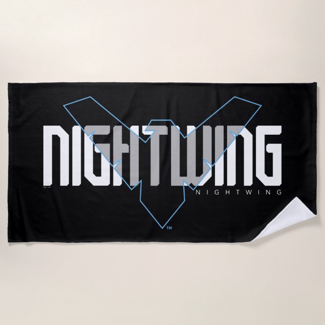 Nightwing Hi-Tech Name Graphic Beach Towel (Front)