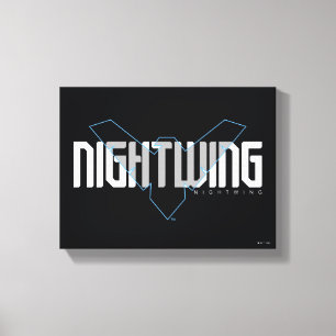 Nightwing Hi-Tech Name Graphic Canvas Print