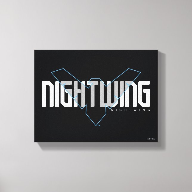 Nightwing Hi-Tech Name Graphic Canvas Print (Front)
