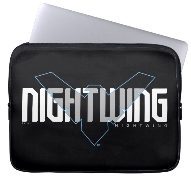 Nightwing Hi-Tech Name Graphic Laptop Sleeve (Front)