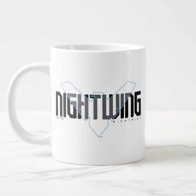 Nightwing Hi-Tech Name Graphic Large Coffee Mug (Left)
