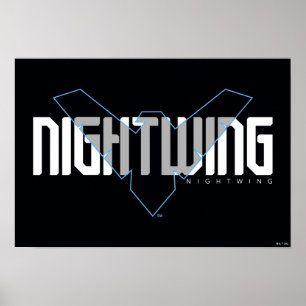 Nightwing Hi-Tech Name Graphic Poster