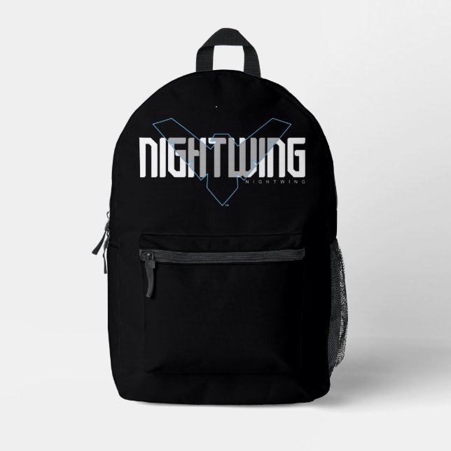 Nightwing Hi-Tech Name Graphic Printed Backpack (Front)