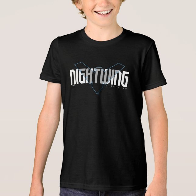 Nightwing Hi-Tech Name Graphic Tri-Blend Shirt (Front)