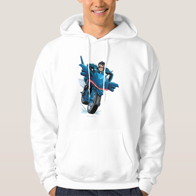 Nightwing rides bike hoodie (Front)