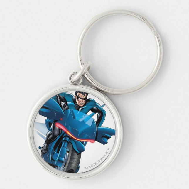 Nightwing rides bike key ring (Front)