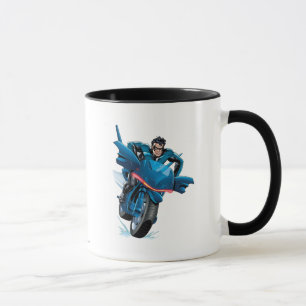 Nightwing rides bike mug