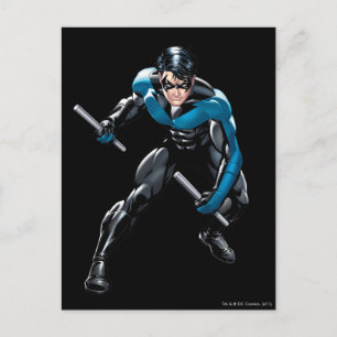 Nightwing with Weapons Postcard