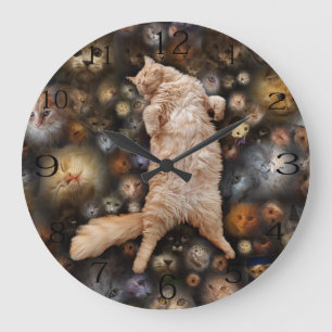 Nighty Nighty Kitty Cat, Large Clock
