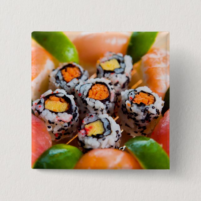 Nigiri and Maki 15 Cm Square Badge (Front)