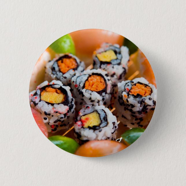 Nigiri and Maki 6 Cm Round Badge (Front)