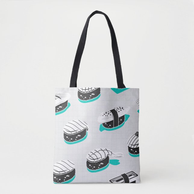 Nigiri sushi, neon vintage pattern. tote bag (Front)