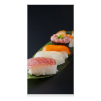 Nigiri sushi on a leaf – minimalist sushi art