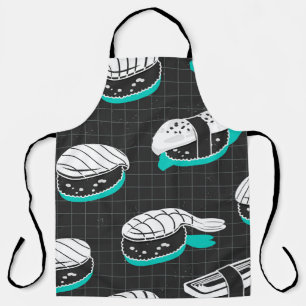 Nigiri Sushi Vintage Sketch Pattern Apron