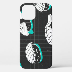 Nigiri Sushi Vintage Sketch Pattern iPhone 12 Case