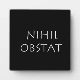 Nihil obstat plaque