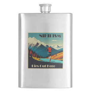 Nihilism Dies Out Here Running Hip Flask