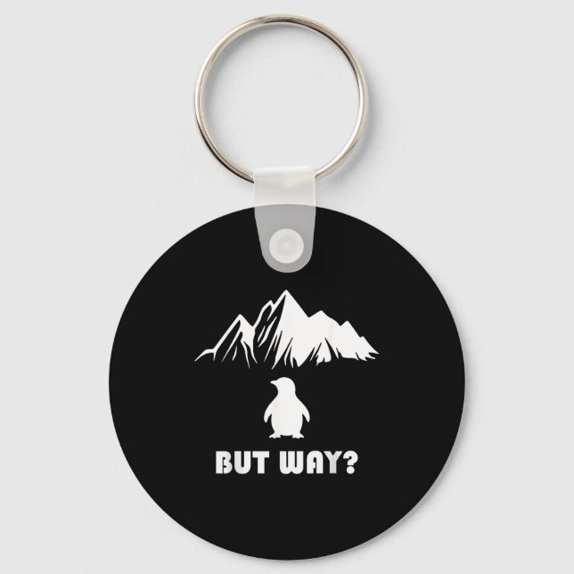 Nihilist penguin meme - but why _  key ring (Front)