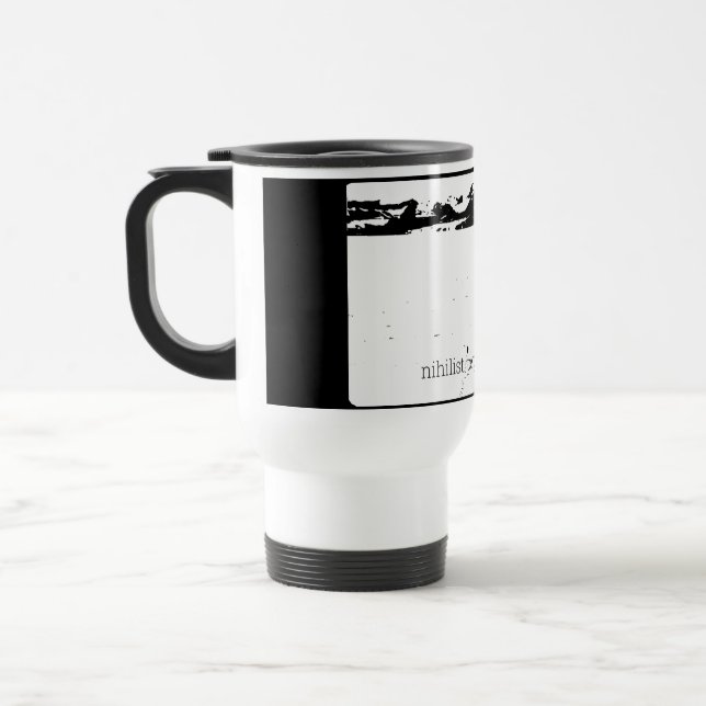 Nihilist Penguin Travel Mug (Left)