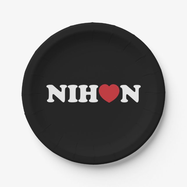 Nihon Love Heart Paper Plate (Front)