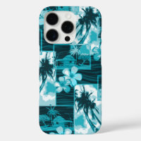 Niihau Island Hawaiian Plumeria Palm Tree Teal