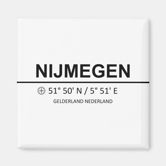 Nijmegen Coordinates - Nijmegen Coordinaten Magnet (Front)