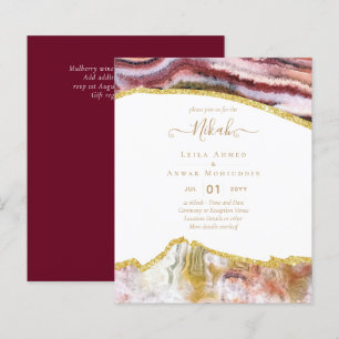NIKAH - Agate Gold BUDGET  Wedding Invitations