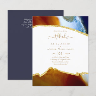 NIKAH - Agate Gold BUDGET Wedding Invitations
