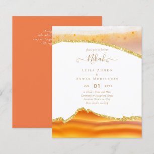 NIKAH - Agate Gold BUDGET  Wedding Invitations