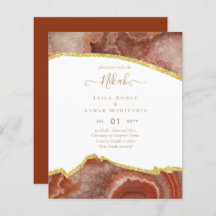 NIKAH - Agate Gold BUDGET  Wedding Invitations