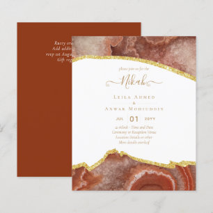 NIKAH - Agate Gold BUDGET  Wedding Invitations