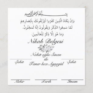 Nikah belgesi invitation