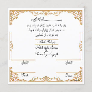 Nikah belgesi invitation
