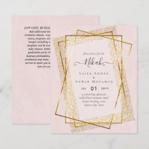 NIKAH - BUDGET Invites - GOLD Glitter Frame