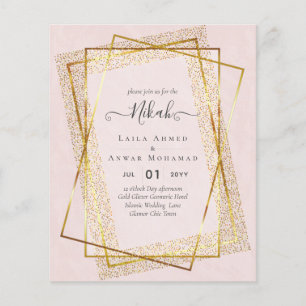 NIKAH - BUDGET Invites - GOLD Glitter Frame Flyer
