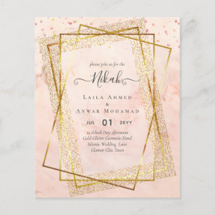 NIKAH - BUDGET Invites - GOLD Glitter Frame Flyer
