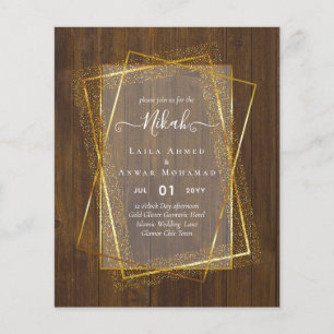 NIKAH - BUDGET Invites - GOLD Glitter Frame Flyer