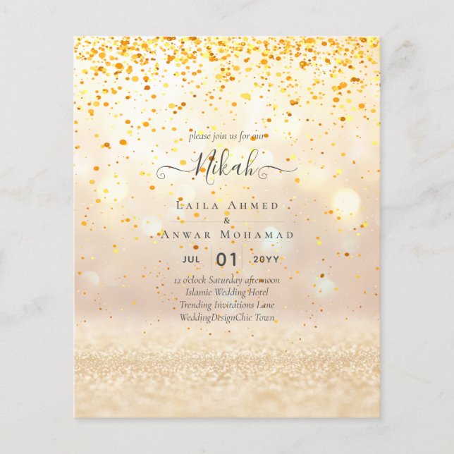 NIKAH - Budget Islamic Wedding Invitations Custom Flyer (Front)