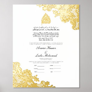 Nikah Certificate Nikkah Nama Islamic Wedding Foil Prints