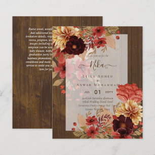 NIKAH - Floral BUDGET  Islamic Wedding Invitation