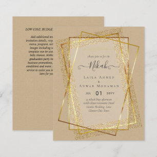 NIKAH Gold Frame Bismillah Islamic Wedding Invites