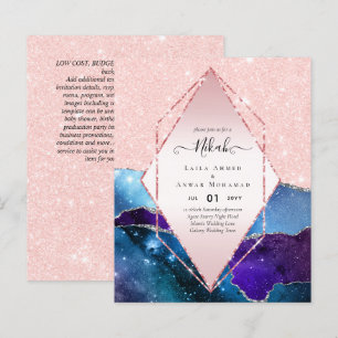 Nikah Islamic Wedding Invitations - Glittery Gold