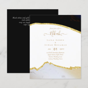 Nikah Islamic Wedding Invitations - Glittery Gold