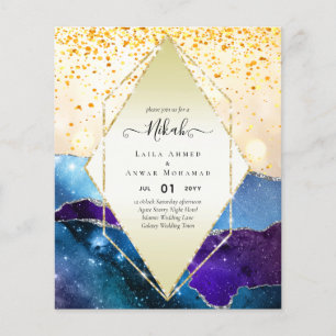 Nikah Islamic Wedding Invitations - Glittery Gold Flyer