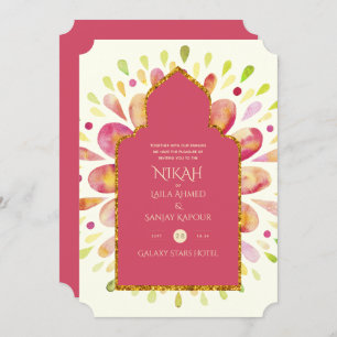 NIKAH - Modern Mandala Pink Gold Wedding Invite