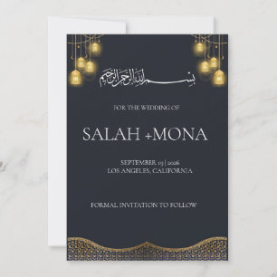 NIKAH,Muslim Wedding ,bismillah,arabic islamic Invitation